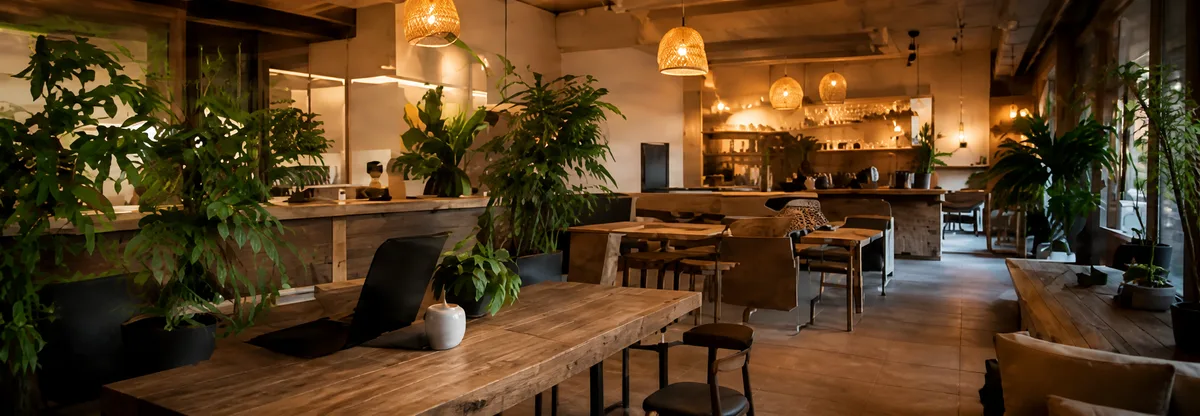 Intérieur chaleureux de L’Atelier Café, café et espace de coworking