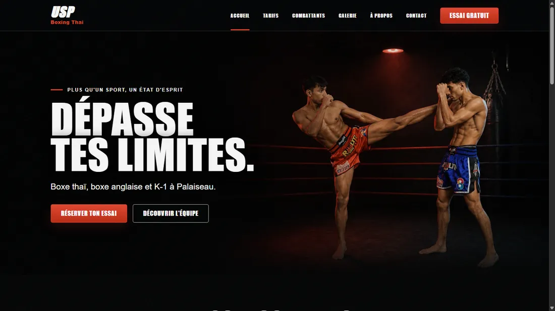 Site web de club de boxe à Palaiseau