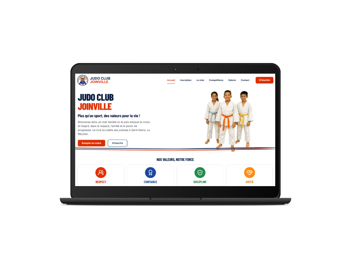 Aperçu du site Judo Club Joinville sur ordinateur