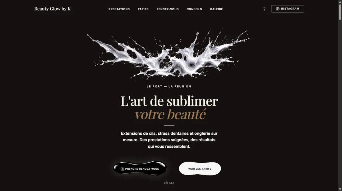Site web d’institut de beauté
