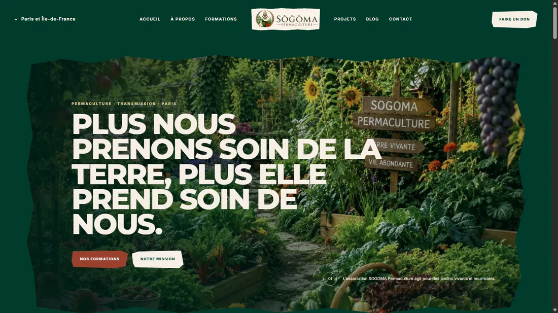 Site web associatif dédié à la permaculture