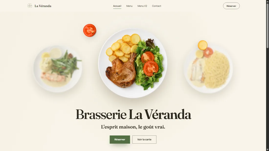 Site vitrine de restaurant et réservation