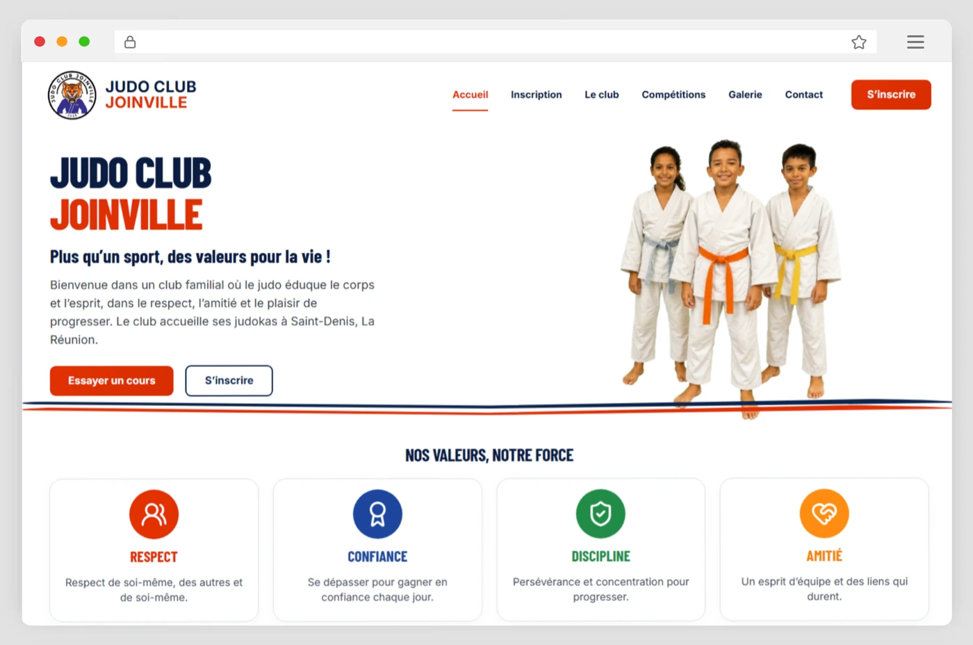 Nouveau site internet du Judo Club Joinville après sa refonte